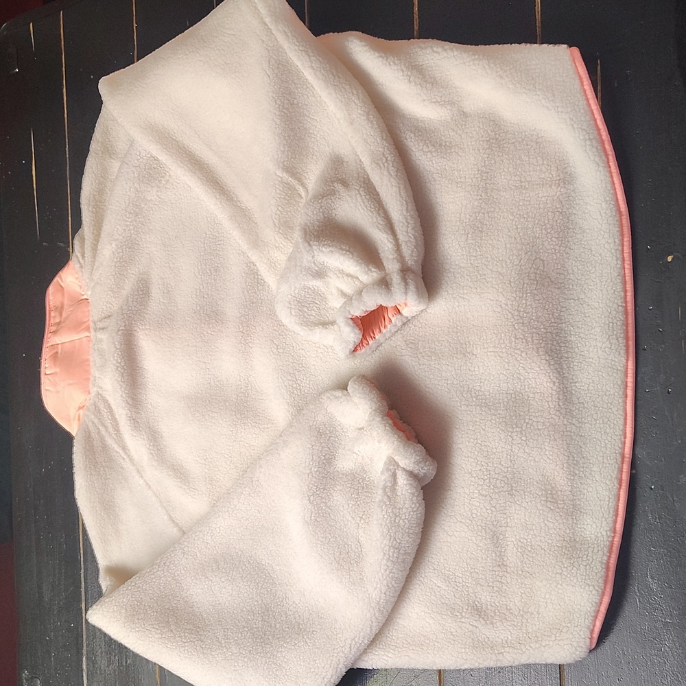 PUMA White and NEON ORANGE Fleece Jacket/Sweater - Picture 12 of 13